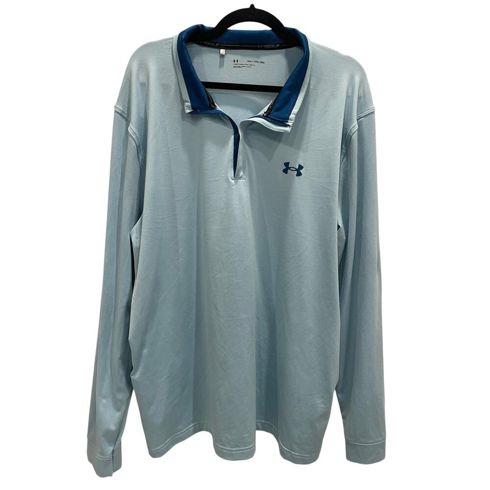 Under Armour Golf Match Play 1/4 Zip Pullover Men's Size 2XL Sky Blue Loose Fit